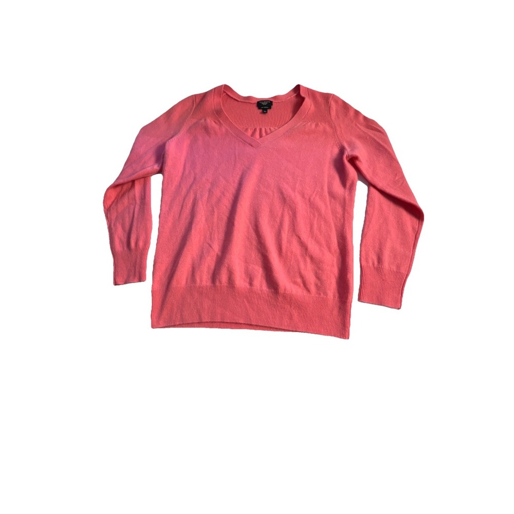 Talbots Womens Pure 100% Cashmere Sweater V‎ Neck Pink Size PM Petite